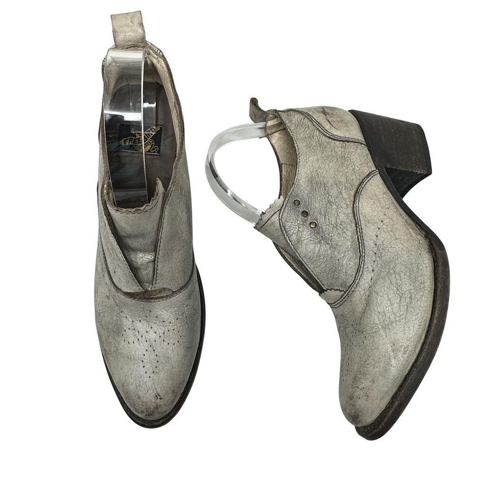 Freebird by Steven Sadie Ankle Boots US‎ 10 Gray Leather Heel Booties Loafers